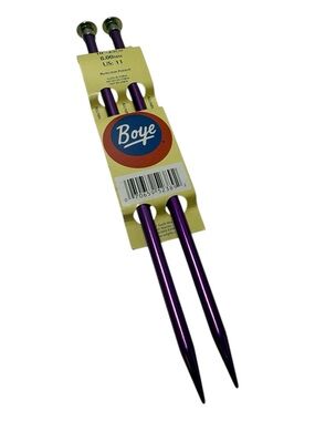 Vintage Boye Purple Aluminum Knitting Needles - Size US 11 (8.00mm) 10”